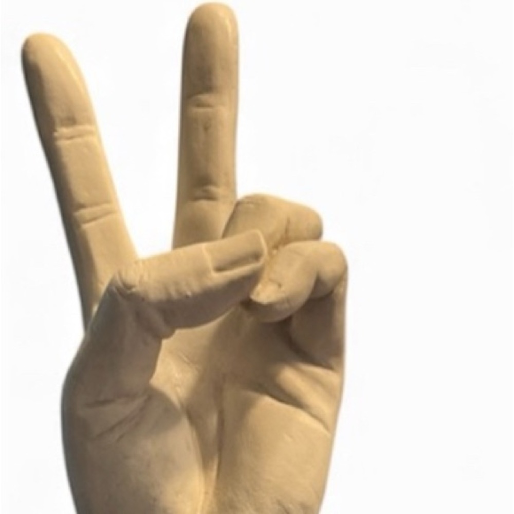TMS 15" Vitruvian Collection PEACE SIGN Modern Art Sculpture Great Holiday Gift - Picture 5 of 7